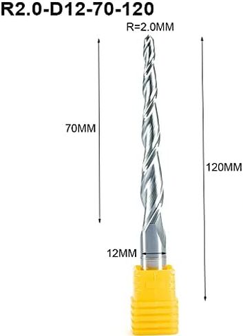 قاطع طحن الأجهزة 1 R2XD12X70X120L من طلاء كربيد TUNGSTEN ذات الحدين مدبب المطحنة المطحنة ونهاية نقش تفتق in Saudi Arabia