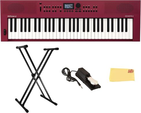 Roland GO:KEYS 3 Turquoise Music Creation Keyboard Bundle with Adjustable Stand, X-Style Keyboard Bench, Sustain Pedal, Online Piano Lessons, and Austin Bazaar Polishing Cloth in Saudi Arabia