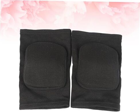 2pcs وسادات الركبة الإسفنج السميكة للتدريب الرياضي الدعم المرن للتنفس لجري كرة السلة للكرة الطائرة ورفع الأثقال - تصميم أسود in Saudi Arabia
