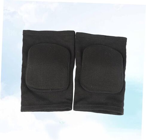 2pcs وسادات الركبة الإسفنج السميكة للتدريب الرياضي الدعم المرن للتنفس لجري كرة السلة للكرة الطائرة ورفع الأثقال - تصميم أسود in Saudi Arabia