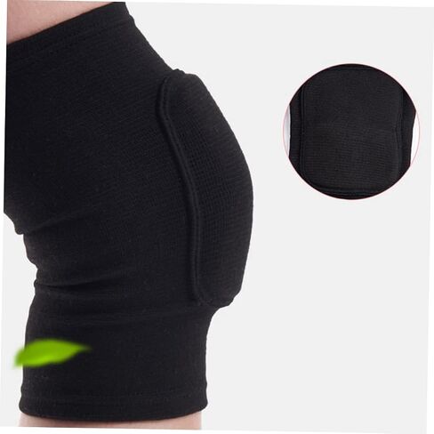 2pcs وسادات الركبة الإسفنج السميكة للتدريب الرياضي الدعم المرن للتنفس لجري كرة السلة للكرة الطائرة ورفع الأثقال - تصميم أسود in Saudi Arabia