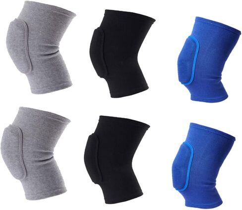2pcs وسادات الركبة الإسفنج السميكة للتدريب الرياضي الدعم المرن للتنفس لجري كرة السلة للكرة الطائرة ورفع الأثقال - تصميم أسود in Saudi Arabia