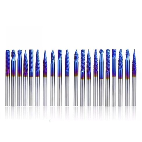 مقاطع دوارة لدغية واحدة مزدوجة الكربيد كربيد الملفات لملفات دوارة خشبية 3x3mm لروتين 20pcs in Kuwait