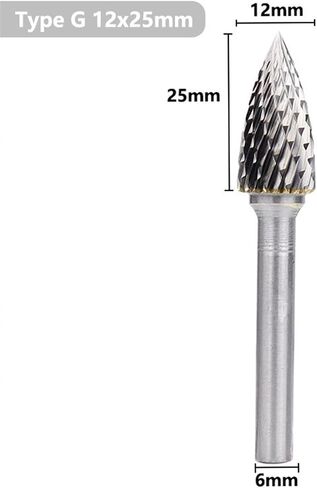 Rotary File 6mm Shank G Type Double Cut Tungsten Carbide Rotary Burrs Bit for Metal Wood Hand Tool 1Pcs (Color : 18x6mm) in Saudi Arabia