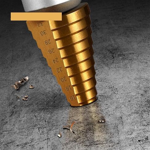 4-12mm 4-20mm 4-32mm 4-22mm 5-23mmhss أخدود مستقيم خطوة الحفر بأدوات الحفر المعدنية المغلفة 1pcs (اللون: M35 مستقيم 4-32) in Kuwait