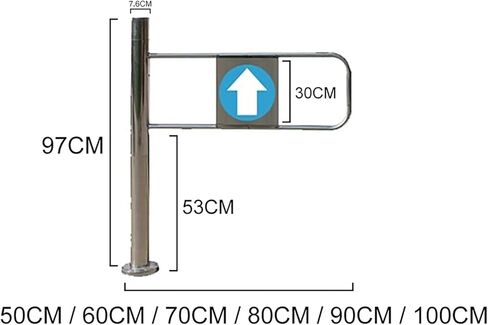 بوابة أرجوحة مدخل 1 ، بوابة سياج أمان مع جبل ، باب جهاز مدخل الفولاذ المقاوم للصدأ ، لممرات السوبر ماركت المصنع الصناعية (يمين) (70 × 97 سم) in Kuwait