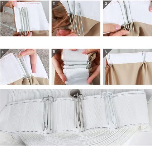 السنانير الشريطية الفولاذ المقاوم للصدأ ، 4 شحنة قرصة خطاف الطلاء Cliptraverse Pleater 4 الخطافات (30pcs) in Kuwait