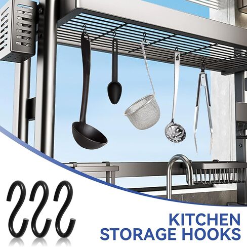 50PCS 1 Inch S Hooks, Mini Black Carbon Steel S Hooks for Hanging Plants, DIY Crafts, Jewelry, Key Chains, Christmas Ornaments in Saudi Arabia