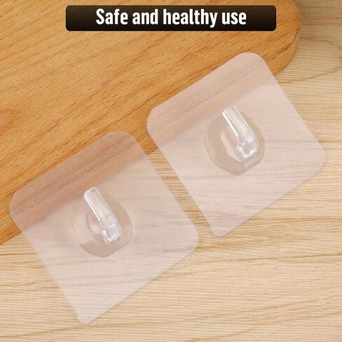 12 Pack Self-Adhesive Small Wall Hooks Clear Square Plastic Strong Shower Pothook Heavy Duty Waterproof for Kitchen Bathroom Office Door Window Hanging Hat Towel Picture in Saudi Arabia
