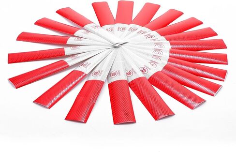 20 pcs شريط عاكس أحمر أبيض ذاتي الالتصاق في الهواء الطلق مقاوم للماء الحذر تحذير تحذير الأشرطة العاكسة العاكسة لعلامات الشاحنات سيارات القوارب (2 "× 12") in Saudi Arabia