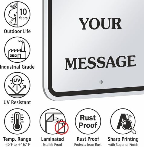 SmartSign 18 x 12 inch “Add Your Own Message, Choose Color" Custom Metal Sign, 63 mil Aluminum, 3M Laminated Engineer Grade Reflective Material, Choose Your Color, Made in USA in Saudi Arabia