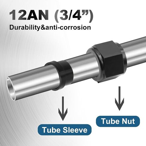 12an أنبوب أنبوب وأكمام 3/4 (19mm) خط خرطوم أنبوب سبيكة OD ، محول خط الصلب من الألومنيوم ، جوز الأنبوب والأكمام لأنابيب الألومنيوم OD (2pcs) in Saudi Arabia