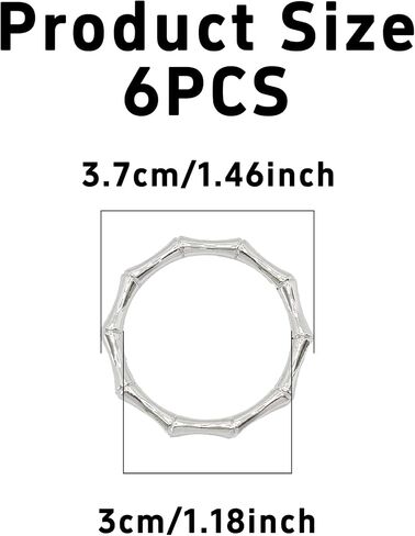 PSON 6PCS Bamboo Knuckles Style Rings لزينة الطاولة الأنيقة وحفلات الزفاف وعشاء الأسرة والحفلات والمناسبات الخاصة (الذهب) in Kuwait