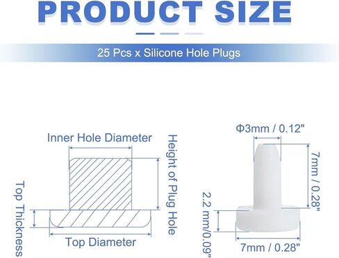 UXCELL 25 PCS T على شكل سد سيليكون على شكل ، ضياء 3 مم/0.12 بوصة مرنة سدادة سدادة سدادة قابلة لإعادة استخدام سدادة قابلة لإعادة الاستخدام in Saudi Arabia