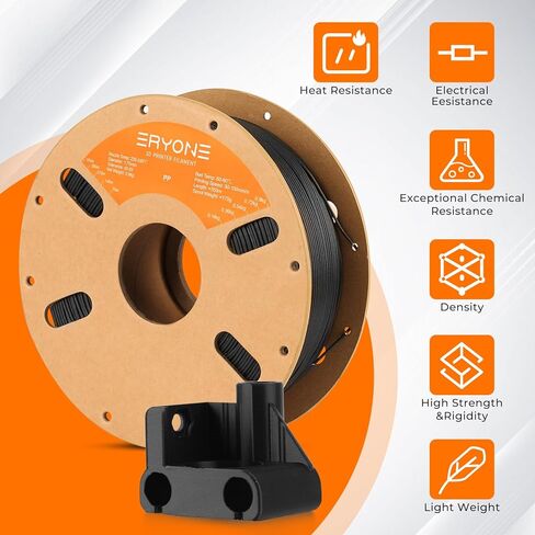 خيوط البولي بروبيلين eryone 1.75 مم +/- 0.03 مم للطابعة ثلاثية الأبعاد ، خيوط الطباعة ثلاثية الأبعاد ص 900G/التخزين المؤقت ، الأسود in Kuwait
