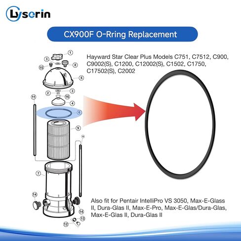 مرشح CX900F استبدال حلقة O-Ring متوافق مع سلسلة مرشح Hayward Star-Clear Plus وخزان الفصل (1/Pack) in Saudi Arabia