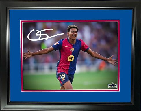 مؤطرة Lamine Yamal FC Barcelona Facsimile Laser المحفورة بالتوقيع Auto 11 "X14" Soccer Photo Hofsm Holo in Saudi Arabia