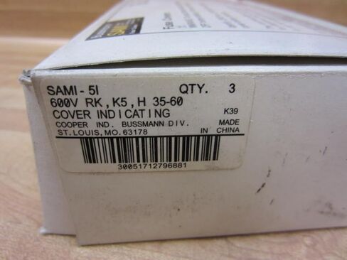 Cooper Bussmann BG3011SQ Fuse ، Sami-5i Type ، 600V ، RK ، K5 ، H 35-60 in Saudi Arabia