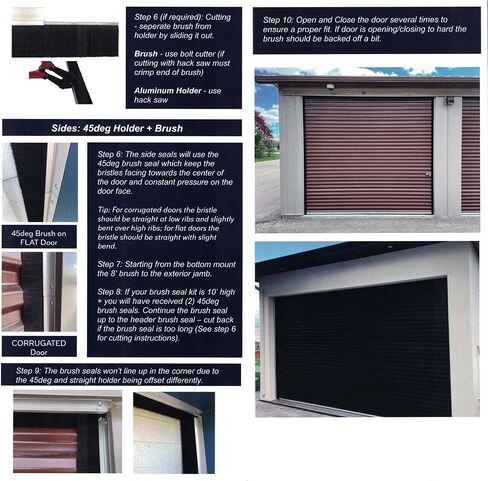 3" Brush Seal Kit for 10'w x 8'h Roll-up Door, Sectional Steel Door, Commercial Door, High Speed Fabric Door (3" Brush Seal for 10'w x 8'h Door) in Saudi Arabia