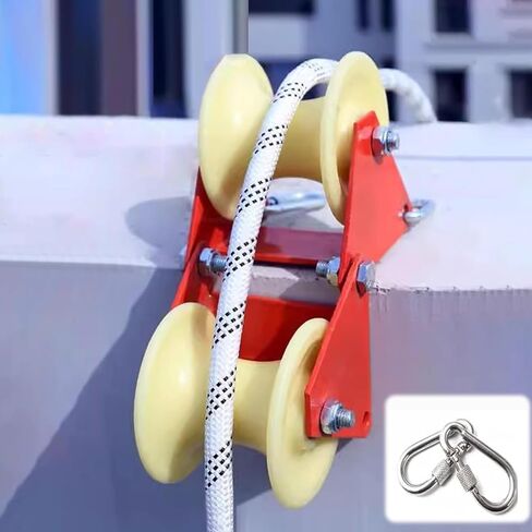 Wall Corner Cable Pulley System - Durable Nylon Groove Wheel with Steel Rings & Bearings, Double V-Groove Wheels for Rooftent, Construction Sites & Sewer Lifting in Saudi Arabia