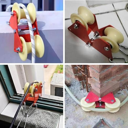 Wall Corner Cable Pulley System - Durable Nylon Groove Wheel with Steel Rings & Bearings, Double V-Groove Wheels for Rooftent, Construction Sites & Sewer Lifting in Saudi Arabia