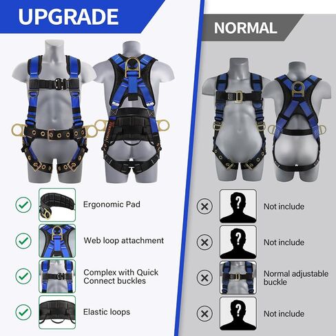 Trsmima Safety Harness Fall Protection - Roof Full Body Harness Men Construction Work Belt Tongue & Quick Connected Buckle in Saudi Arabia