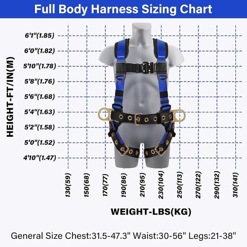 Trsmima Safety Harness Fall Protection - Roof Full Body Harness Men Construction Work Belt Tongue & Quick Connected Buckle in Saudi Arabia
