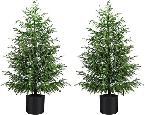 4FT Artificial Topiary Trees for Outdoor Front Porch Décor, Real Touch Norfolk Pine Tree, UV Rated Fake Potted Plants for Indoor and Outdoor Use in Saudi Arabia