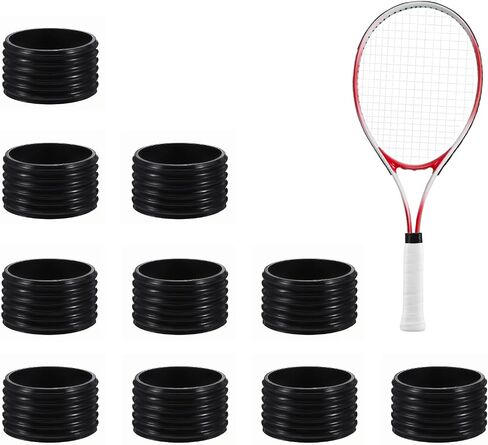 10 PCS تنس أسود مضرب مقبض حلقة مطاطية ، مضرب التنس مضرب السيليكون مضرب حلقة مضرب عصابات قبضة الحلقة المطاط in Saudi Arabia