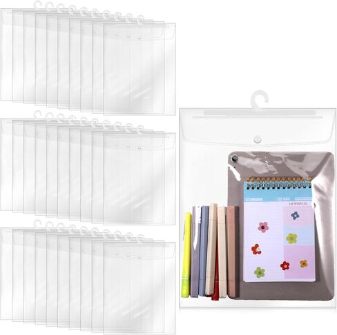 50 كمبيوترا معلقة أكياس التخزين مع شماعات 13 "x11" أكياس بلاستيكية كبيرة واضحة لمكتبة استخدام صيدلية المنزل in Saudi Arabia