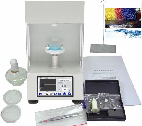 Automatic Liquid Surface Tensiometer Liquid Interfacial Tensiometer with Range 0 to 1000mN/m Accuracy 0.01mN/m Du Nouy Ring Method Test 4.3 inch Touch Screen Display ASTM Standard in Saudi Arabia