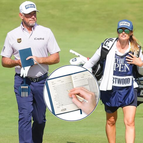 R Horse Golf Scorecard Book مع Pencil 4PCS Leather Golf Journal Notebook ومجموعة العلامات على حقائب الجولف ، سجل دفتر سجلات كتاب جيب لاعبي الغولف ، ملحقات النادي الخارجي والرياضي (الأزرق) in Saudi Arabia