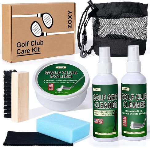 Zoxy Golf Club Club Club -Dile -Clean ، Polish ، و Restore Irons ، Drivers ، Mutters -Golf Club Pinishing Kit مع طلاء نادي الجولف ، منظف نادي الجولف ، مذيب Golf Grip in Saudi Arabia