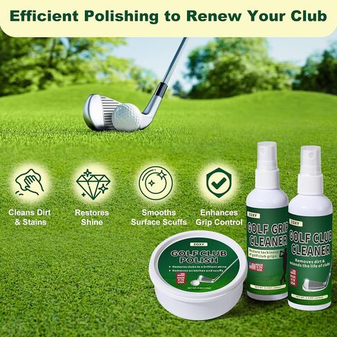 Zoxy Golf Club Club Club -Dile -Clean ، Polish ، و Restore Irons ، Drivers ، Mutters -Golf Club Pinishing Kit مع طلاء نادي الجولف ، منظف نادي الجولف ، مذيب Golf Grip in Saudi Arabia