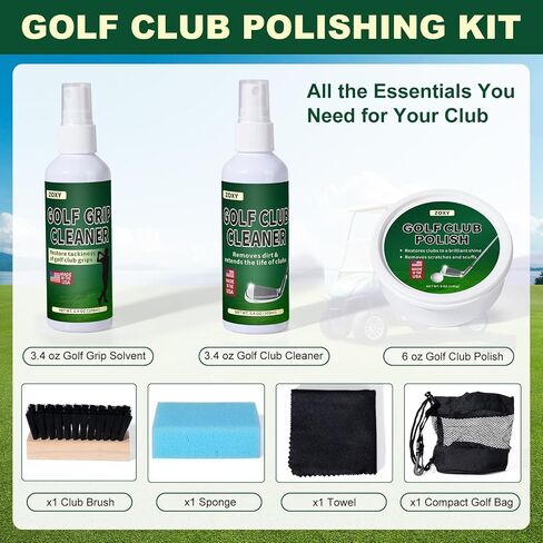 Zoxy Golf Club Club Club -Dile -Clean ، Polish ، و Restore Irons ، Drivers ، Mutters -Golf Club Pinishing Kit مع طلاء نادي الجولف ، منظف نادي الجولف ، مذيب Golf Grip in Saudi Arabia