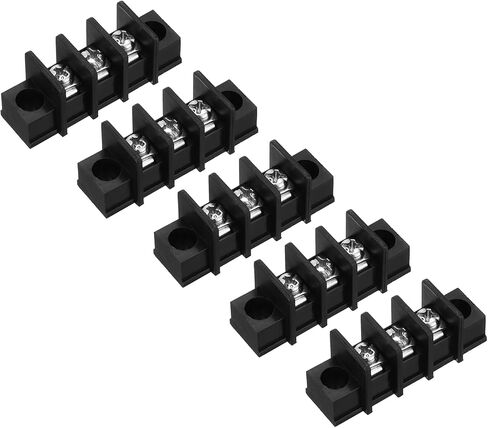 uxcell 5 Pcs 3 Positions Terminal Block 300V 20A 9.5mm Pitch Single Rows 3 Circuits DIN Row Screw Terminals Strip in Saudi Arabia