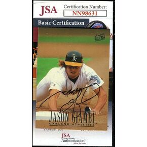 Jason Giambi JSA Coa Autograph 1996 Fleer Ultra Hand Signed - Baseball Slabbed Autographed Cards in Kuwait