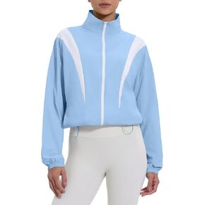 Locachy Women's Lightweight Athletic Workout Jacket UPF 50+ Sun Protection Full Zip Stand Collar Windproof Outdoor Jacket in Saudi Arabia