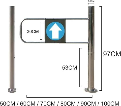 البوابة المتأرجحة بابًا في اتجاه واحد ، بوابة أرجوحة محملة بنابض مع منشور ، أبواب بوابة أرجوحة غير قابلة للصدأ ، لمداخل السوبر ماركت والمكتبات والمستودعات (يمين) (70 × 97 سم) in Kuwait