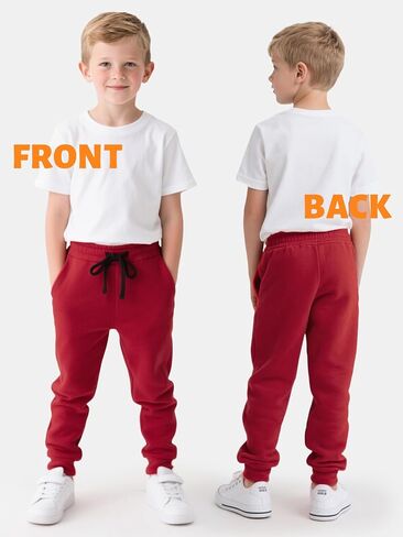 4 Pack Boys Sweatpants Fleece Lined Boys Athletic Joggers with Pockets Drawstring, Active Sweat Pants for Kids Youth in Saudi Arabia