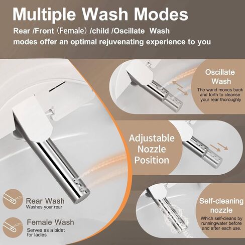 KERDE P30B Smart Bidet Toilet Seat - Dual Control (Side Panel & Remote), Warm Water Wash, Heated Seat, Warm Air Dryer, LED Night Light,Existing Toilets Electric Bidet Elongated Electronic Heated in Saudi Arabia