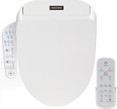 KERDE P30B Smart Bidet Toilet Seat - Dual Control (Side Panel & Remote), Warm Water Wash, Heated Seat, Warm Air Dryer, LED Night Light,Existing Toilets Electric Bidet Elongated Electronic Heated in Saudi Arabia