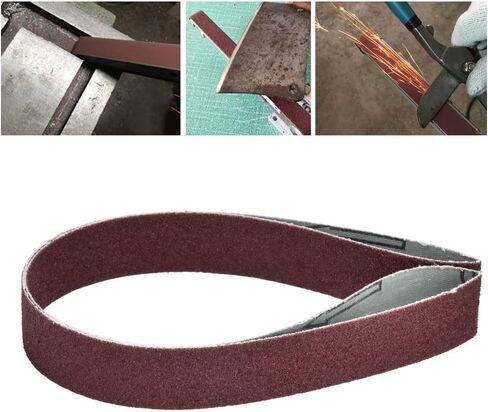 Abrasive Sanding Belt - Set of 10, 30x1 Inch Belt Sander Replacement, Aluminum Oxide Abrasive Band, Ideal for Woodworking, or Nonmetal Grinding, 60-180 Grit in Saudi Arabia