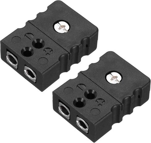 Meccanixity j type typroly thermocouple connectors pin pin pin tempter pin terme 220 ° c (428 ° f) for thermocouple sensor probe black 2pc in Saudi Arabia