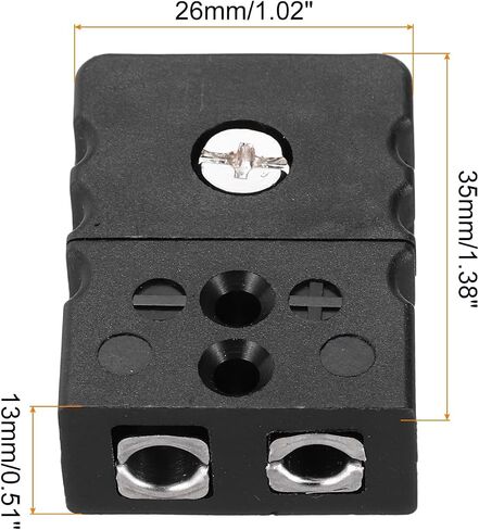 Meccanixity j type typroly thermocouple connectors pin pin pin tempter pin terme 220 ° c (428 ° f) for thermocouple sensor probe black 2pc in Saudi Arabia