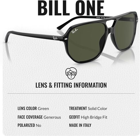 Ray-Ban RB2205 Bill One Square-Round Groud Groud Grade مع حزمة مجموعة النظارات الرسمية in Saudi Arabia