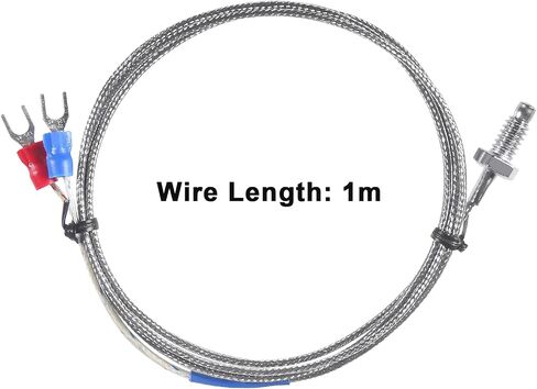 Alinan 2pcs 1M/Approx 3.3Ft K-Type M6 Screw Temperature Sensor Probe Two Wire Temperature Controller(0~400℃) Stainless Steel Thermocouple in Saudi Arabia