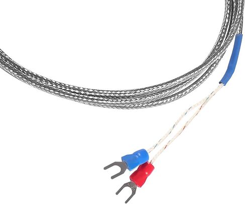 Alinan 2pcs 1M/Approx 3.3Ft K-Type M6 Screw Temperature Sensor Probe Two Wire Temperature Controller(0~400℃) Stainless Steel Thermocouple in Saudi Arabia