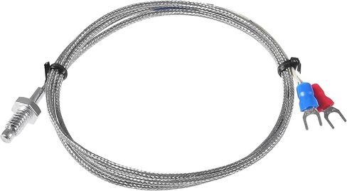Alinan 2pcs 1M/Approx 3.3Ft K-Type M6 Screw Temperature Sensor Probe Two Wire Temperature Controller(0~400℃) Stainless Steel Thermocouple in Saudi Arabia
