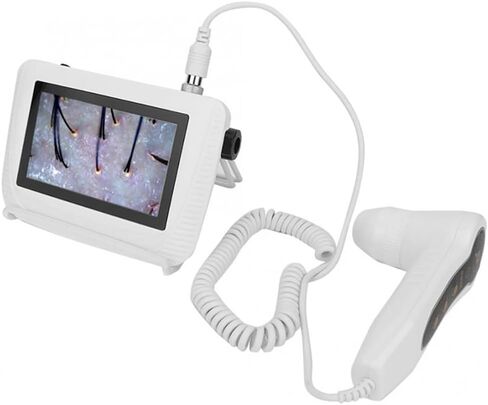 كاشف محلل شعر الجلد ، 5 بوصات شاشة LCD الرقمية تشخيص الماسح الضوئي التشخيص الماسح الضوئي للتحليل الماسح الضوئي الماسح الضوئي القابل لإعادة شحن آلة صحة الجلد الرقمية لاستخدام صالون الصالون المنزلي in Saudi Arabia